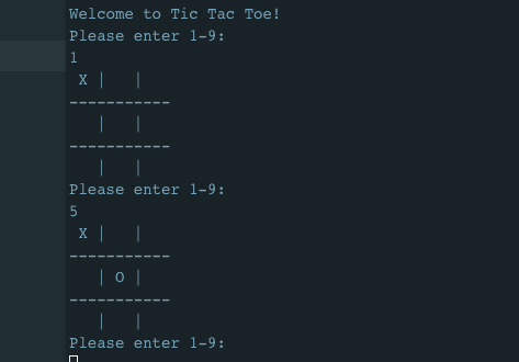 CommandLine Tic-Tac-Toe